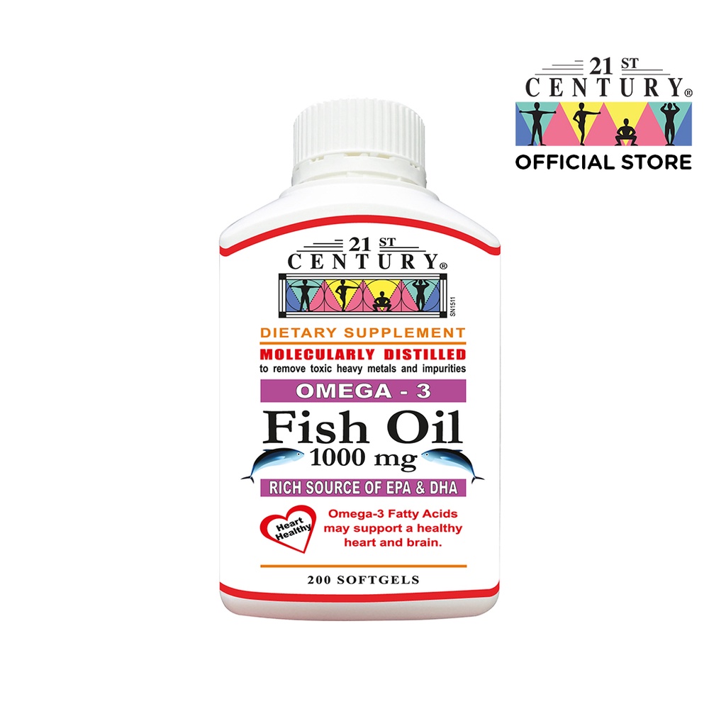 21st Century Omega 3 Fish Oil 1000mg 200 Softgel Shopee Singapore