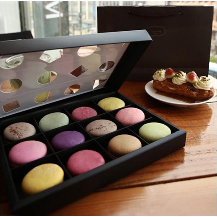 [SG Seller] 10 Pcs Macaron Box for 6 Macaron French Pastry Bakery ...