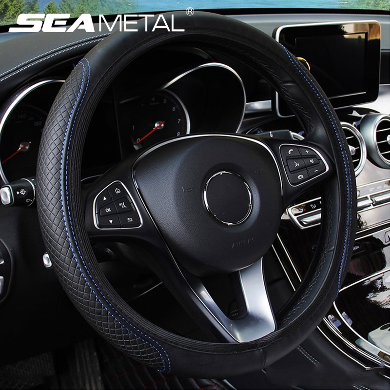 Car Steering Wheel Cover Microfiber Leather Anti Slip Cushion Universal