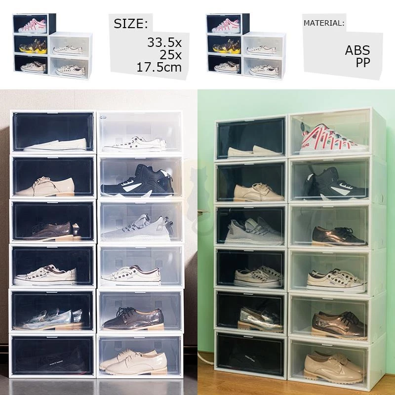 Transparent shoe box rack