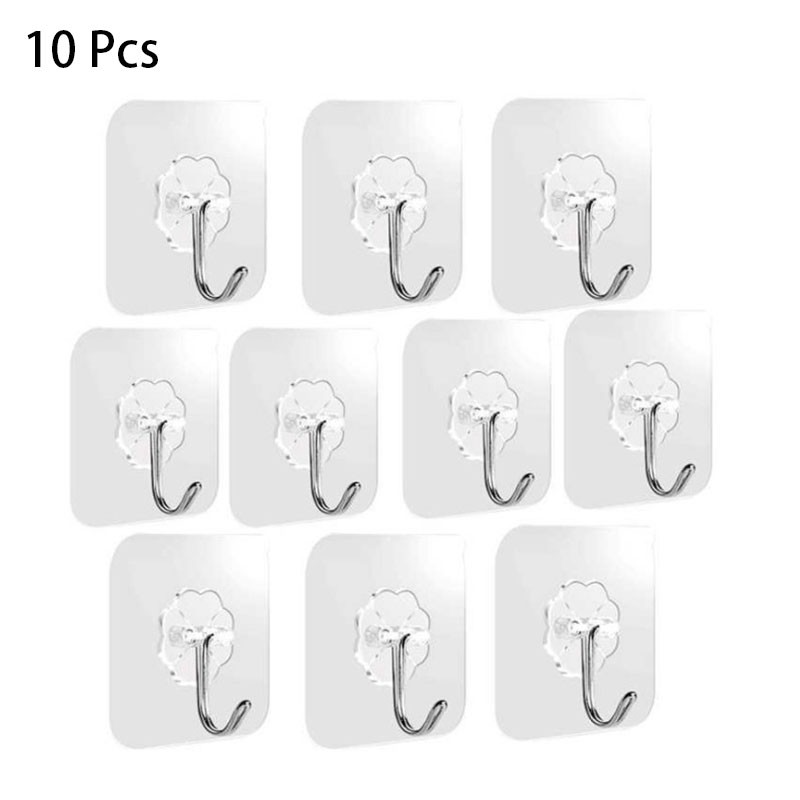 10pcs Adhesive Hooks 5kg stick hook Heavy Duty Sticky Wall Ceiling Door Hooks Clear Wall Hooks for Bathroom Shopee Singapore