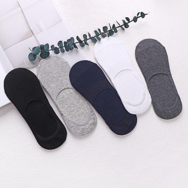 Men's Invisible Low Cut Cotton Silicone AntiSlip No Show Liner Socks ...