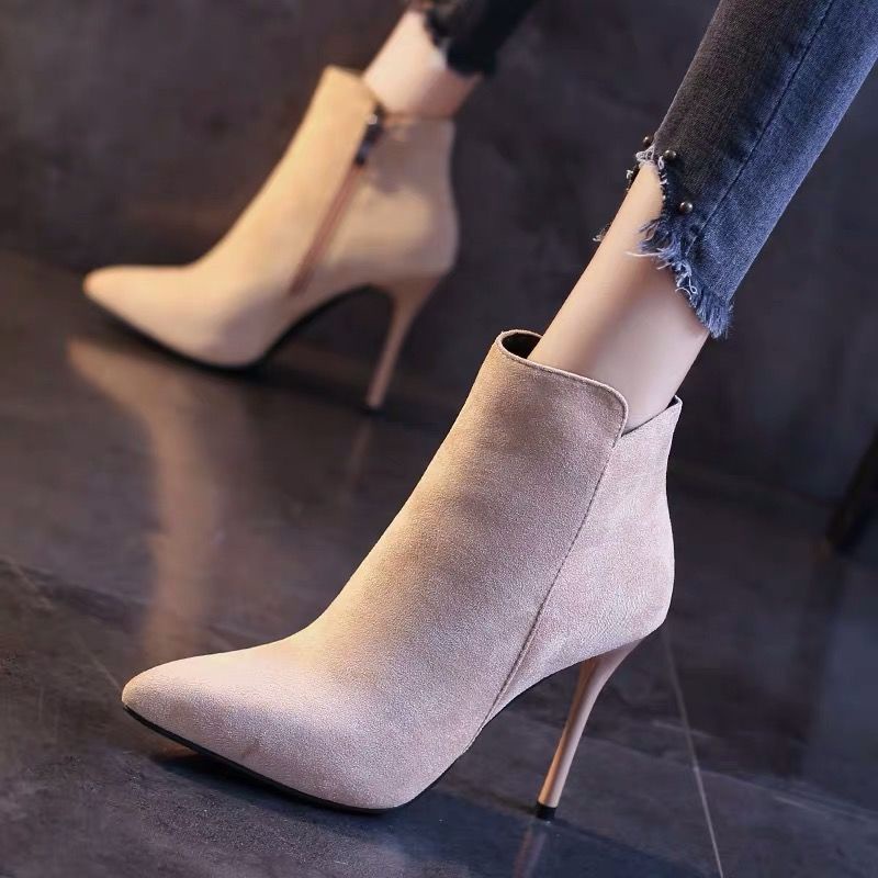 Ankle Boots Women s New Stiletto Heel High Heels Sexy Internet Celebrity Thin Fashion All Match Short Women s Boots Autumn and Winter