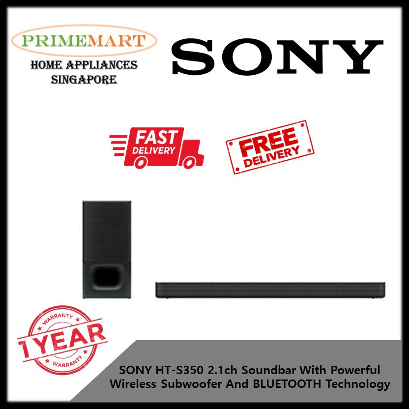 SONY HT - S350 2.1ch SOUNDBAR WITH POWERFUL WIRELESS SUBWOOFER AND