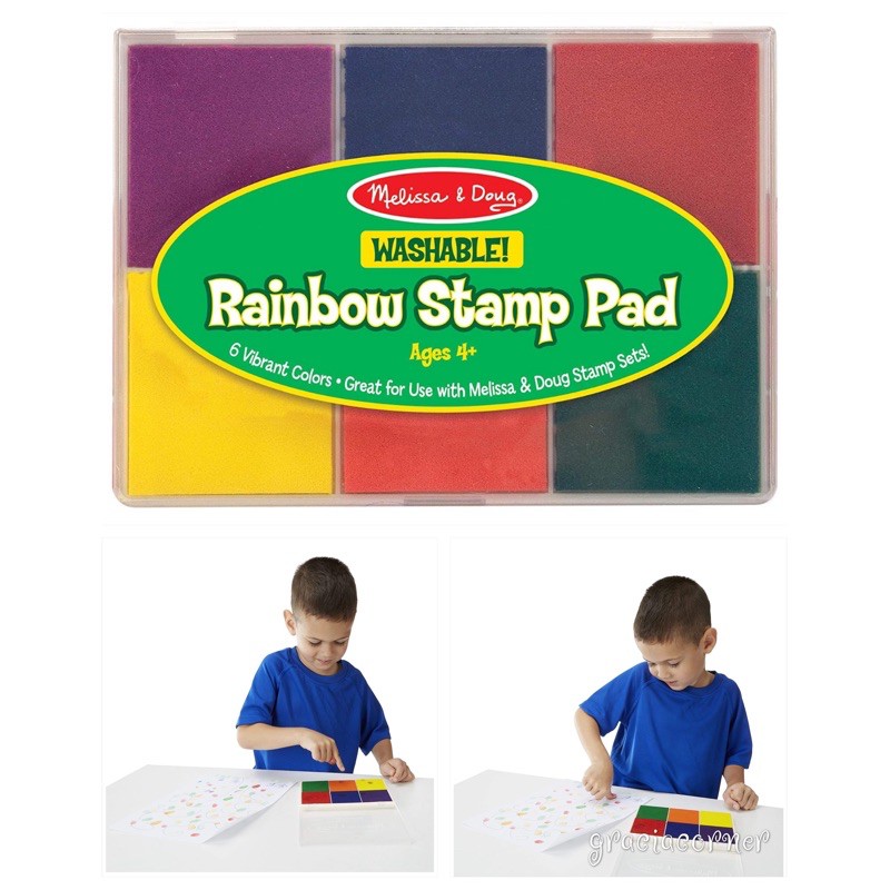 Melissa & Doug Rainbow Stamp Pad - 6 Washable Inks