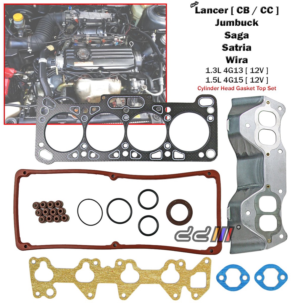 Head Gasket Mitsubishi 1.5L SOHC 12V 4G15 4g13 Proton Wira Satria Saga