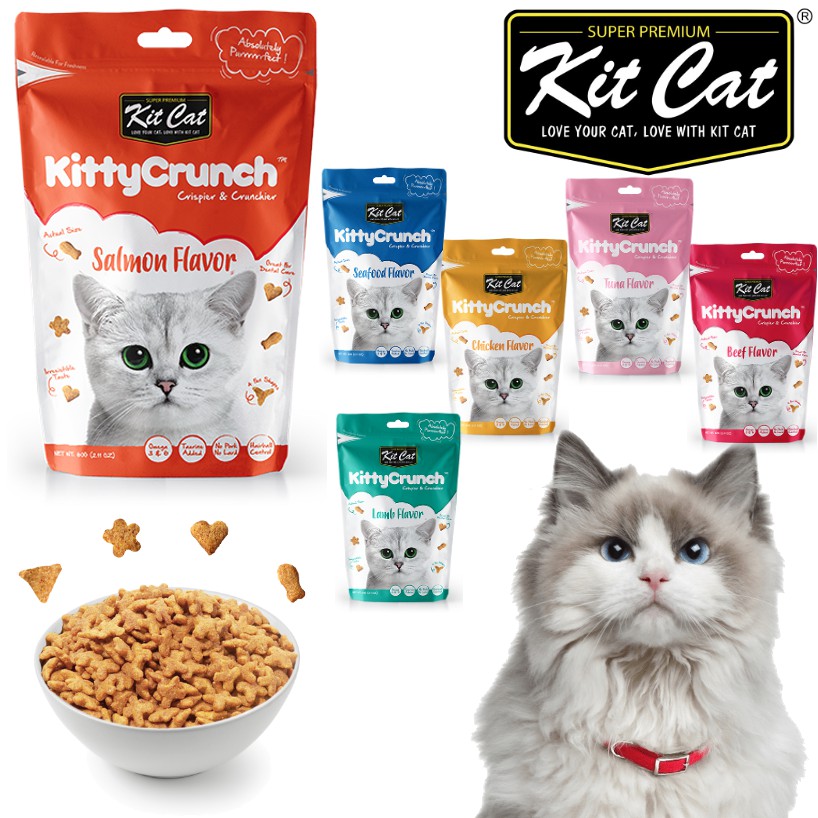 KITCAT KITTY CRUNCH Cat Dry Treat Small Bite Kibbles Kit Cat