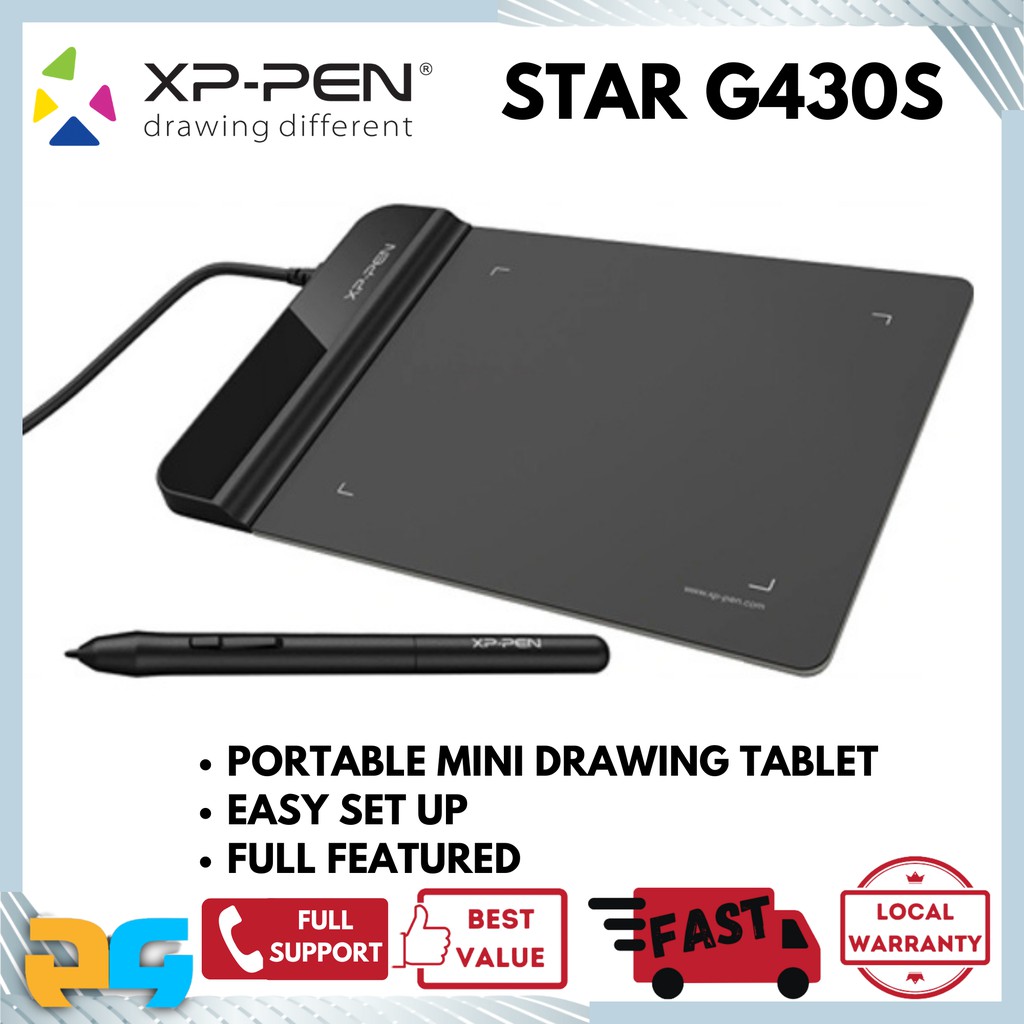 XPPen Star G430S Drawing Tablet for Digital Graphic Art Students Teachers Office Presentation