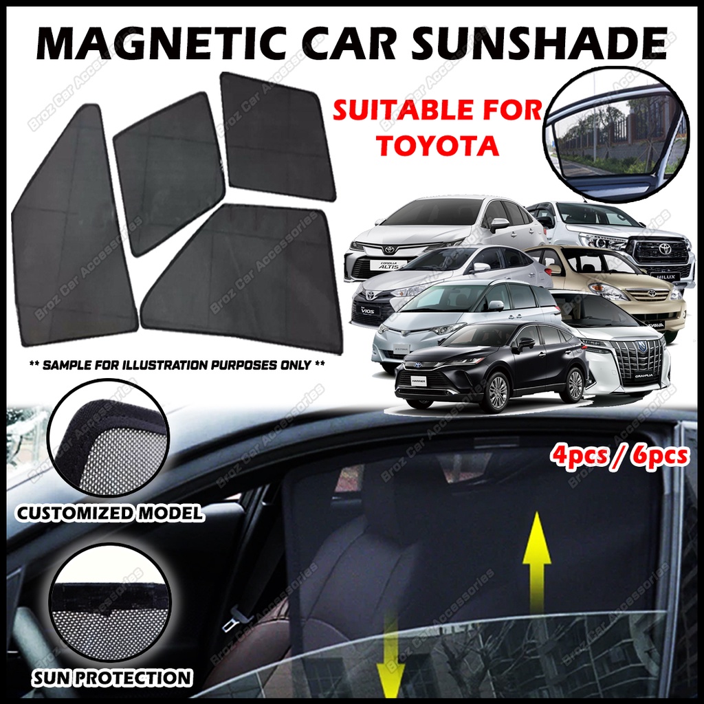 For Toyota Altis Camry Vios Estima Hilux Magnetic Side Sunshade Car-fit 