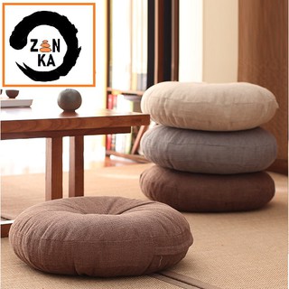 Japanese Woven Floor Cushion Corn Husks Tatami Cushion Round Pouf