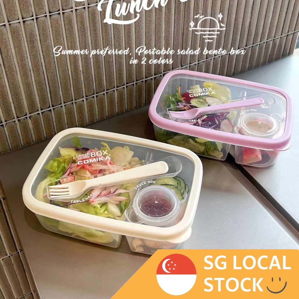 Bento Lunch Box 1300ml Leak Proof Bento Box With Sauce Jar 3 Compartments Lunch  Containers With Utensil Dishwasher Microwave Saf - Lunch Box - AliExpress