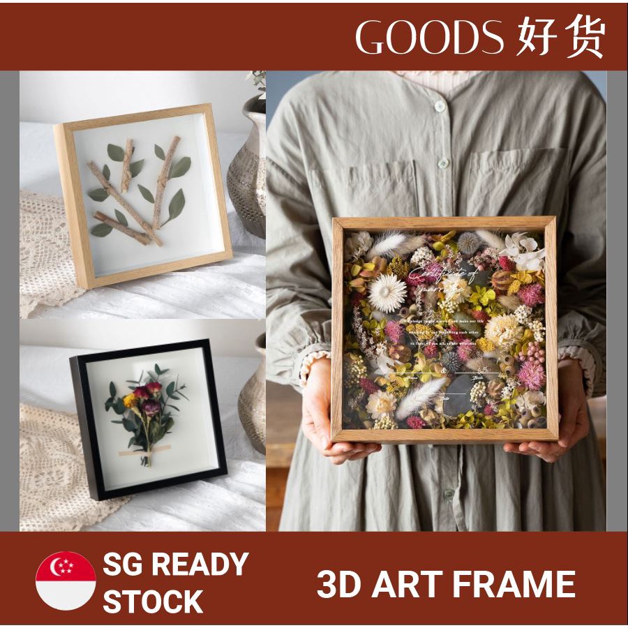 3D Art Display Frame For Dry Flowers Wedding Specimen Decoration Special Personalised DIY Gift