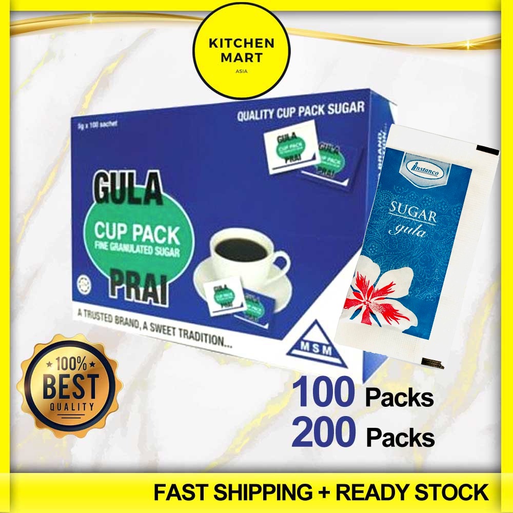 SUGAR CUP PACK 5g Packs Prai Instanco Gula Sachet Senang Bawa Pek Hotel ...