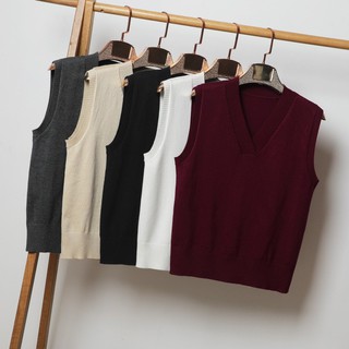 S-5XL Women Knitted Vest Autumn Sweater Tank Tops Casual Solid Korea Female  Sleeveless Outwear Soft Knitting Vest Tank Top