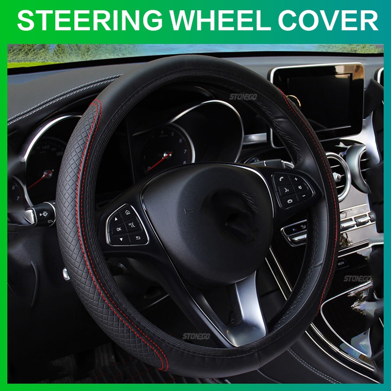 Car Steering Wheel Cover Skidproof Auto Steering- Wheel Cover Anti-Slip Embossing Leather Car-styling Car Accessories
