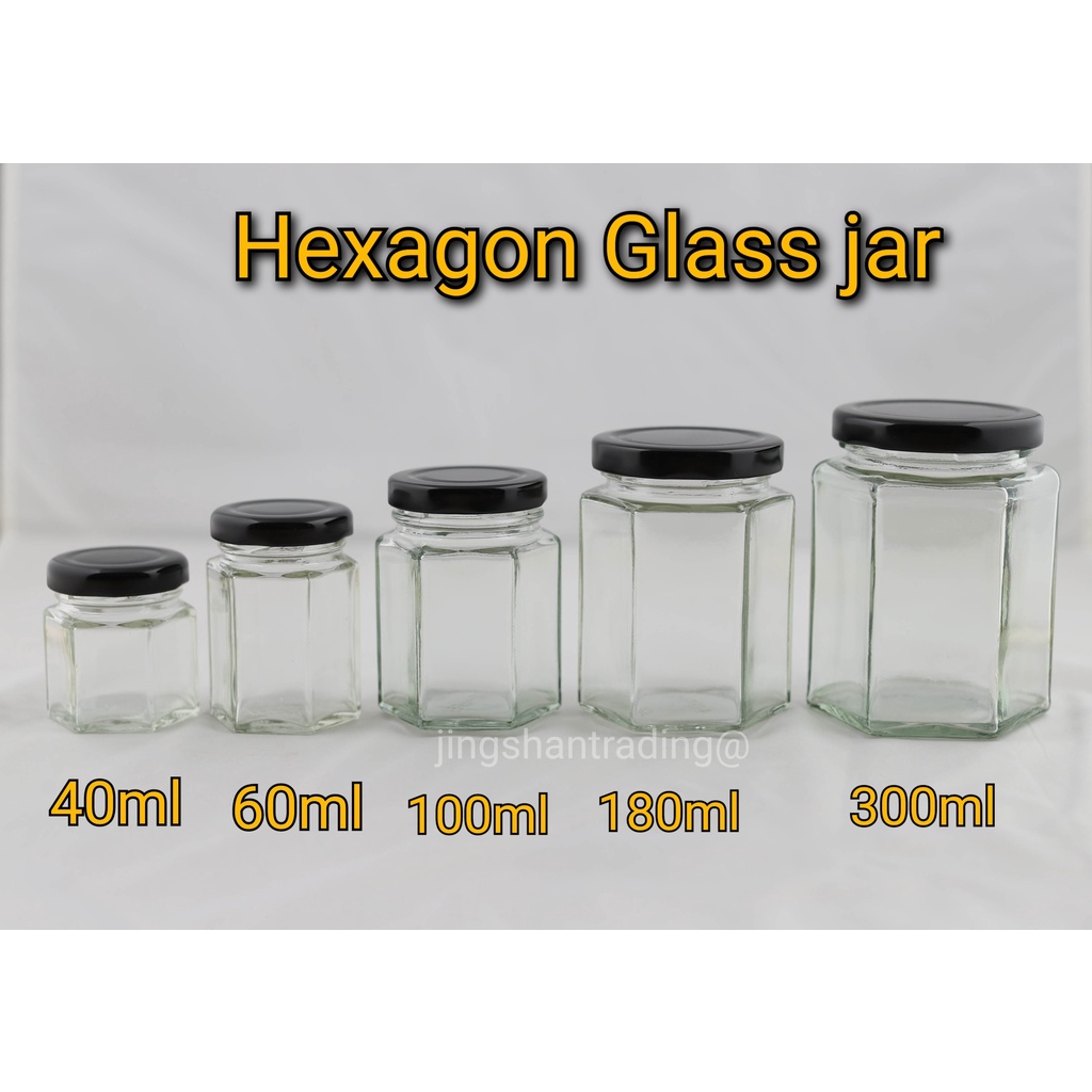 Hexagon Glass Jar/ Mini Bottle Storage Container /Wedding Event Door ...