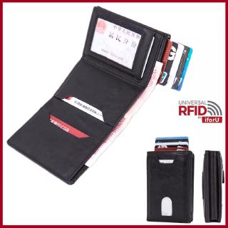 Badge Holder with Zipper, PU Leather ID Badge Card Holder Wallet with 5 Card Slots, 1 Side RFID Blocking Pocket and 20 inch Neck Lanyard Strap for