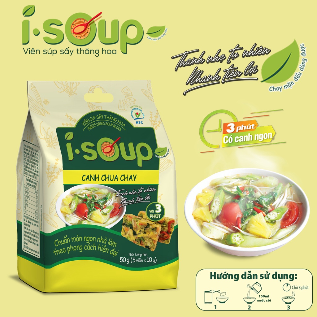 I-Soup Vegetarian Sour and Sublimation Dried Soup Tablets 50g (bag of ...