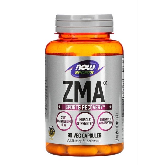 ZMA Sports Recovery Zinc Magnesium Vitamin B6 (90 capsules NOW Sports