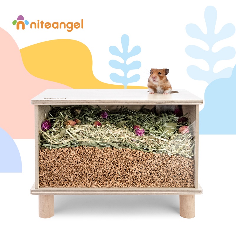 Niteangel Hamster Digging House Acrylic Peeping House Cork Grain