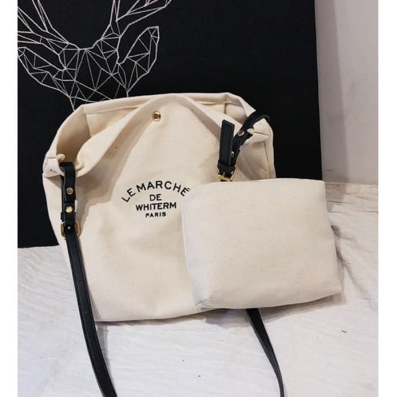 Parisian canvas tote bag clearance le marche