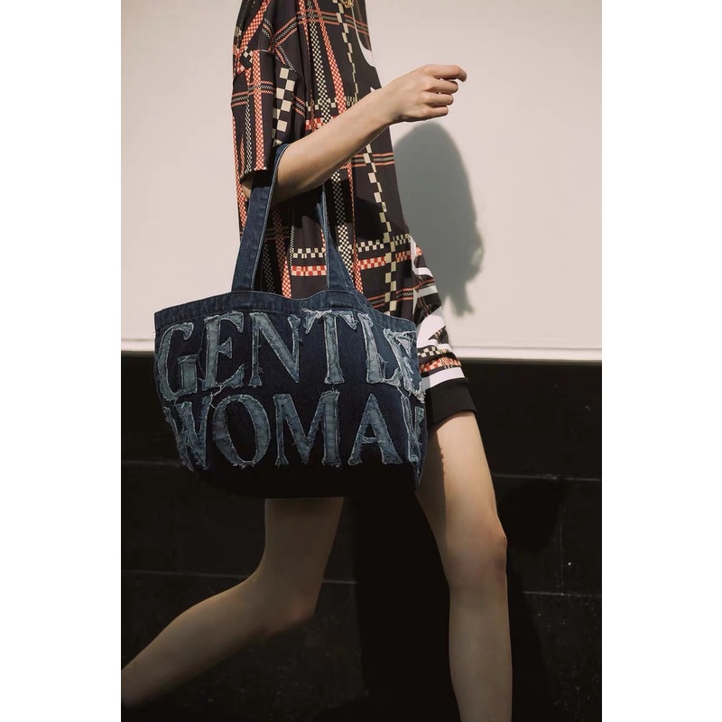 （GentleWoman）Fashion Denim Handbags and Women Causal Travel Shoulder Bags High Capacity Crossbody Bags for Ladies Books Tote Bag