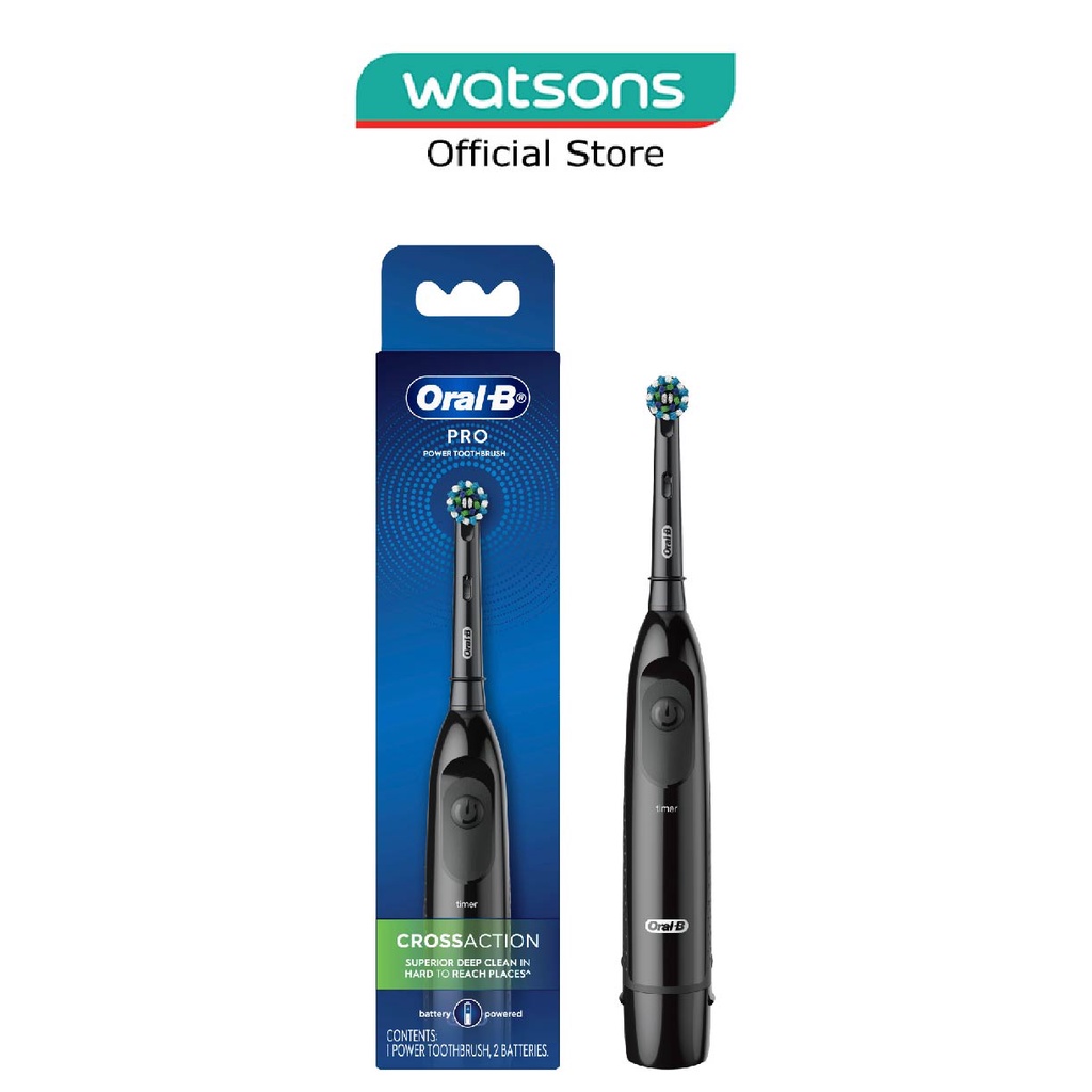 ORAL-B Pro Crossaction Battery Electric Toothbrush Black 1s (Removes ...