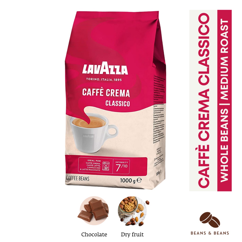 Lavazza Caffè Crema Classico Medium Roast Whole Beans (1KG) | Shopee ...