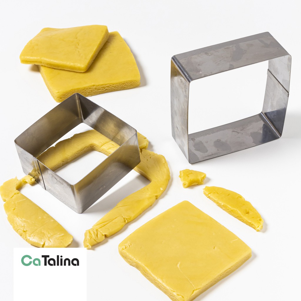 CaTalina Cookie Cutters Cetakan Kue Kering Persegi Stainless 2 Pcs - Gambar 4