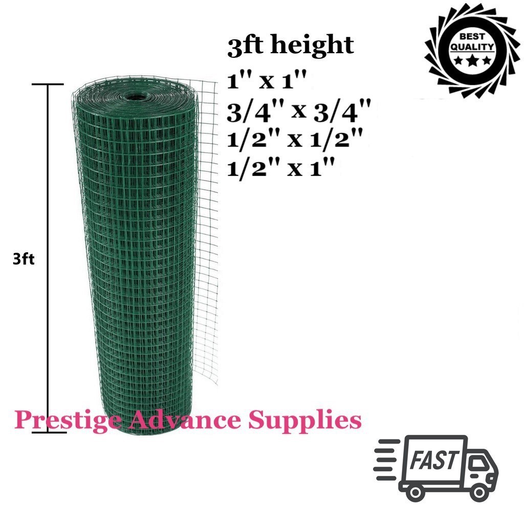 3ft height x 50ft length Green PVC Coated Galvanized BRC Welded Wire ...