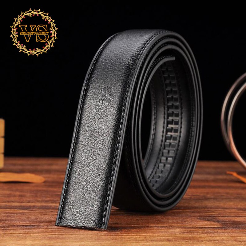 Luxury Men's Leather Automatic Waist Strap Belt Without Buckle Black ...