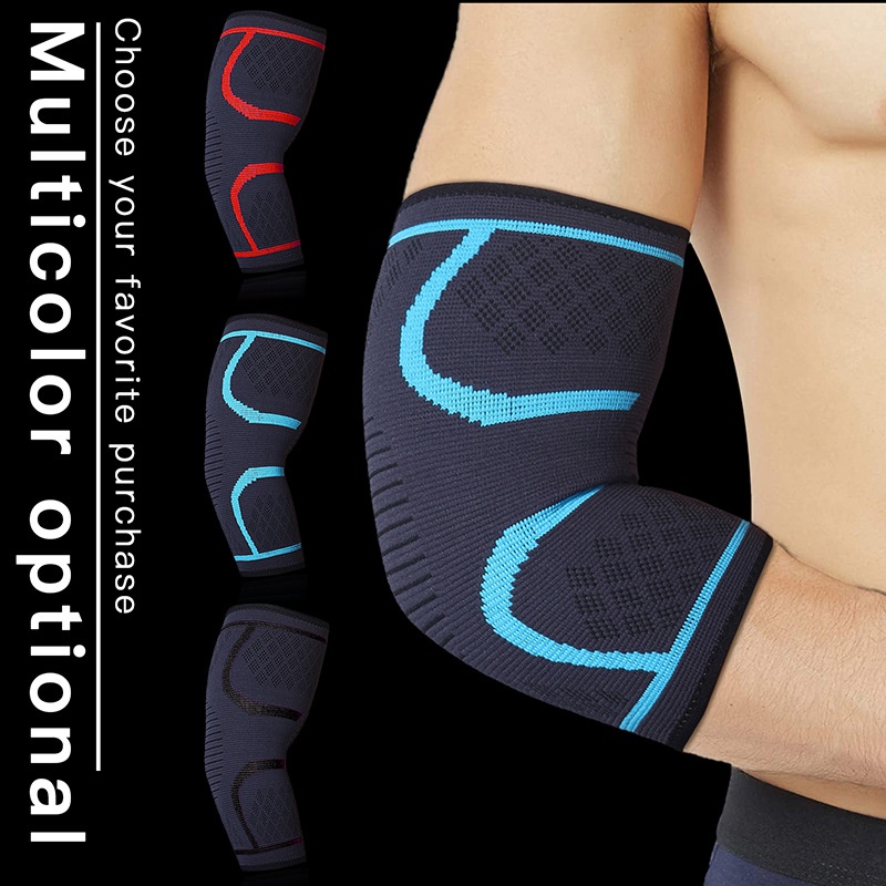 Elbow Pads for Men and Women Sport Knit Pressure Elbow Guard Basketball Fitness Anti Slip Breathable and Sweaty Elbow Protector Elbow Pads for Fitness