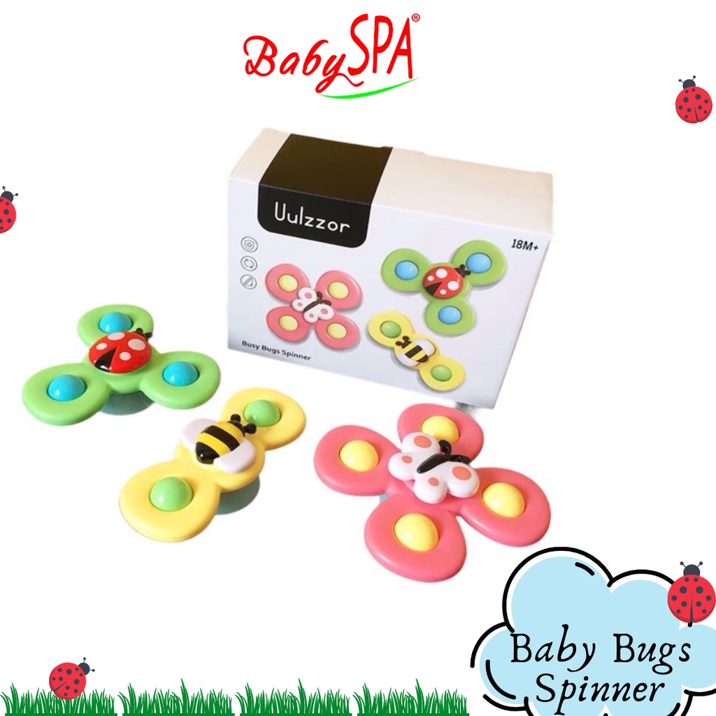 BabySPA Bugs Spinner Set of 3 fun spinner toys for babies to play educational Toy