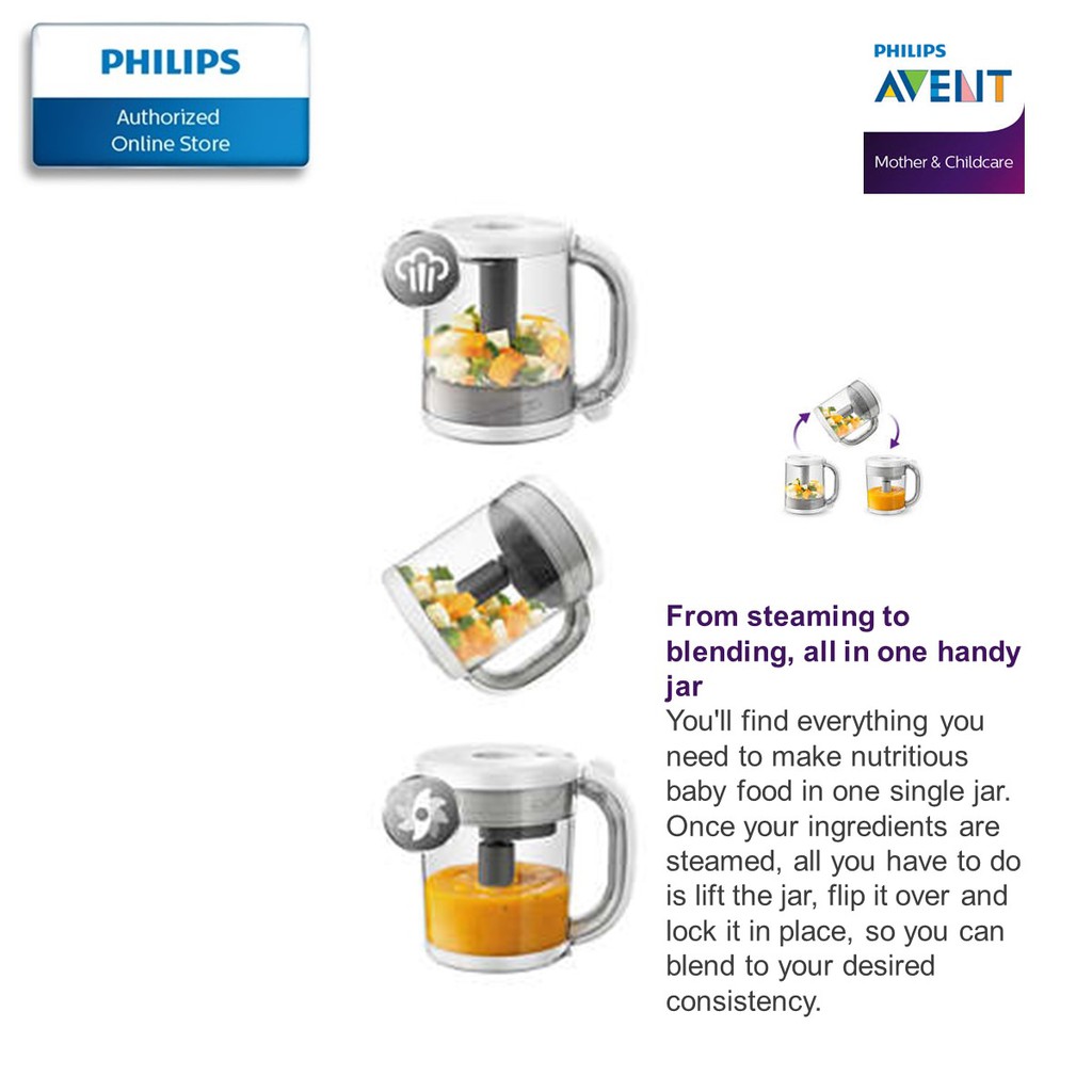 Philips Avent 4 in 1 healthy baby food maker SCF883 steam and blend in ...
