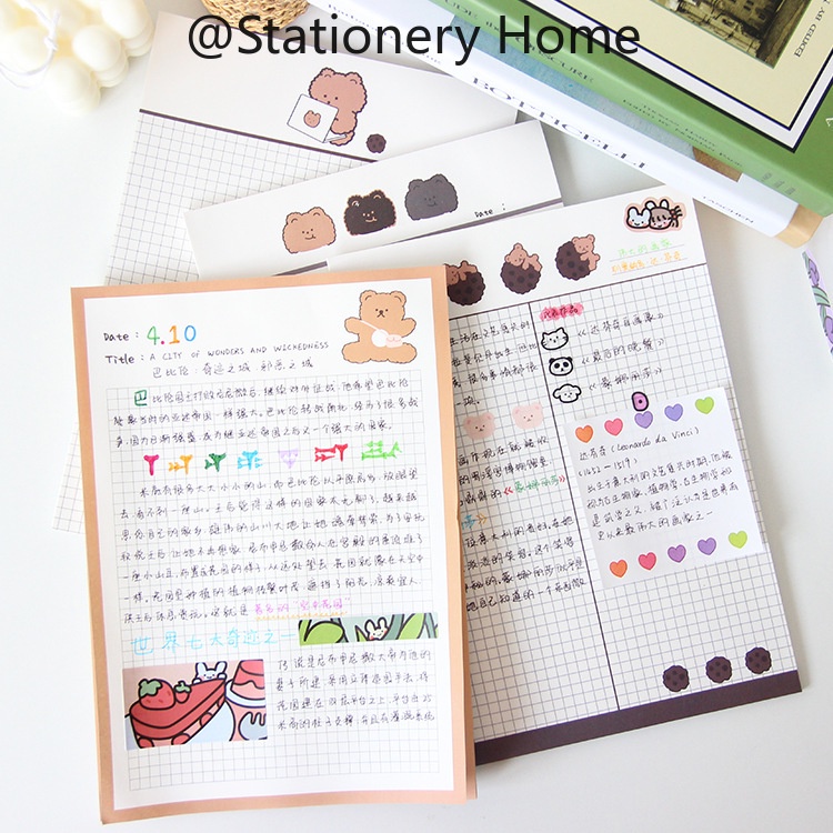 Chocolate Bear B5 Memo Pad Korean Notebooks Student Notepads Study ...