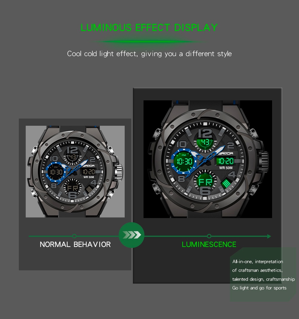 SANDA Sport Watches Mens 2021 Brand Military Waterproof Shockproof ...