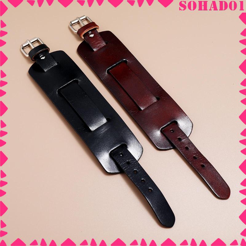 [sohad] PU Leather Bracelet, Adjustable Strap Vintage Wrist Bracelet ...
