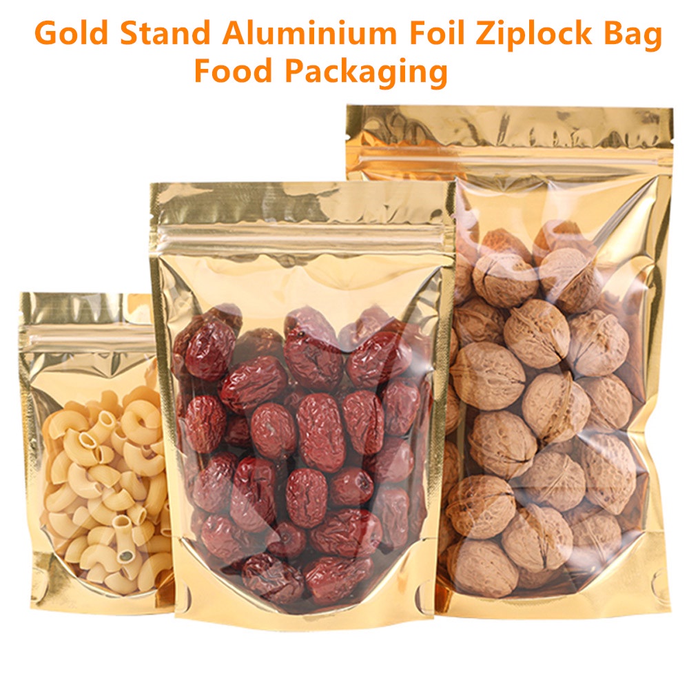 3 Sizes 100pcs Reusable Zip Lock Clear Plastic Sealing Packaging Bags For  Candy Nut Food Storage