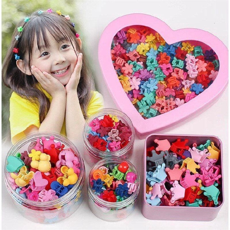 50PCS/Set Kids Korean INS Style Small Hair Crabs Cute Candy Color ...