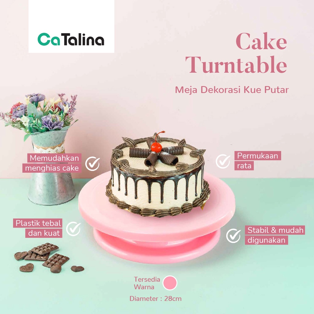 Meja Putar Dekorasi Kue Cake Turntable Cake 28 cm - Gambar 3