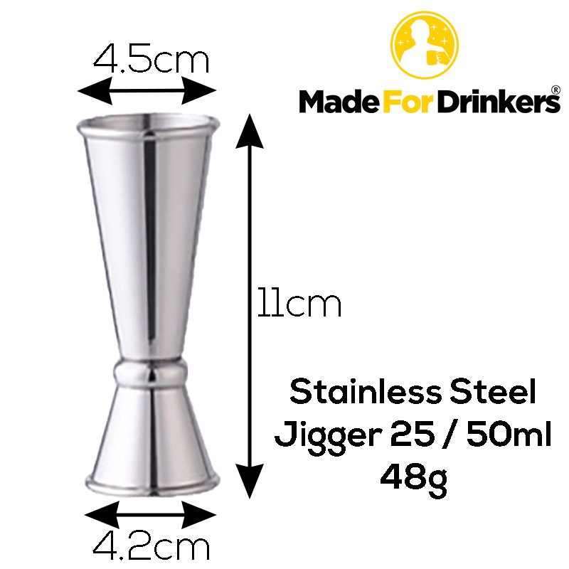 Premium Double Cocktail Jigger, 20ml /40ml and 25ml / 50ml made from