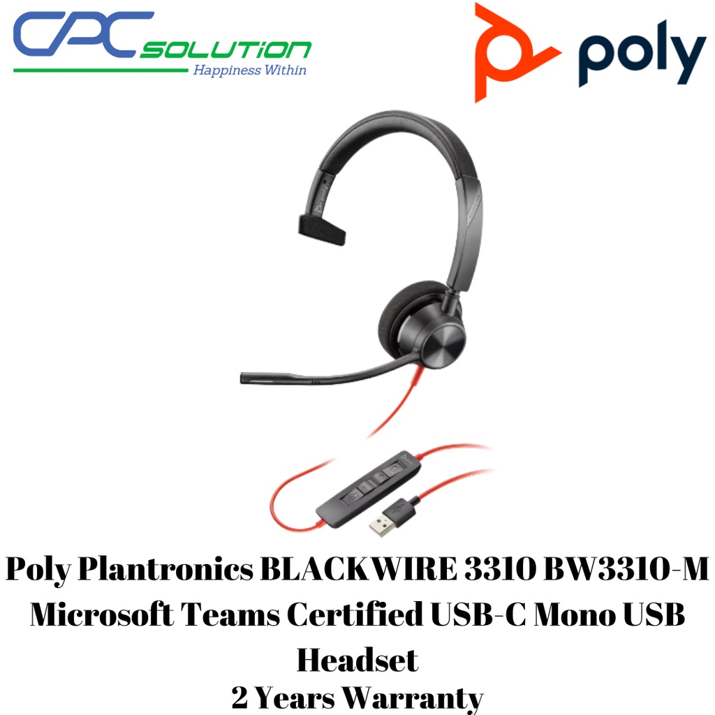 Casque USB-C Poly Blackwire 3310