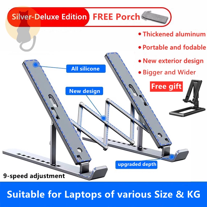 [ SG Ready Stock] Laptop Stand Portable Aluminium Adjustable Height ...