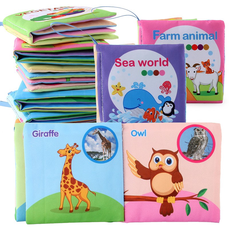 Newborn Baby Soft Cloth Cartoon Book Infant Early Learning Educational English Books Toys Toddler Accessories