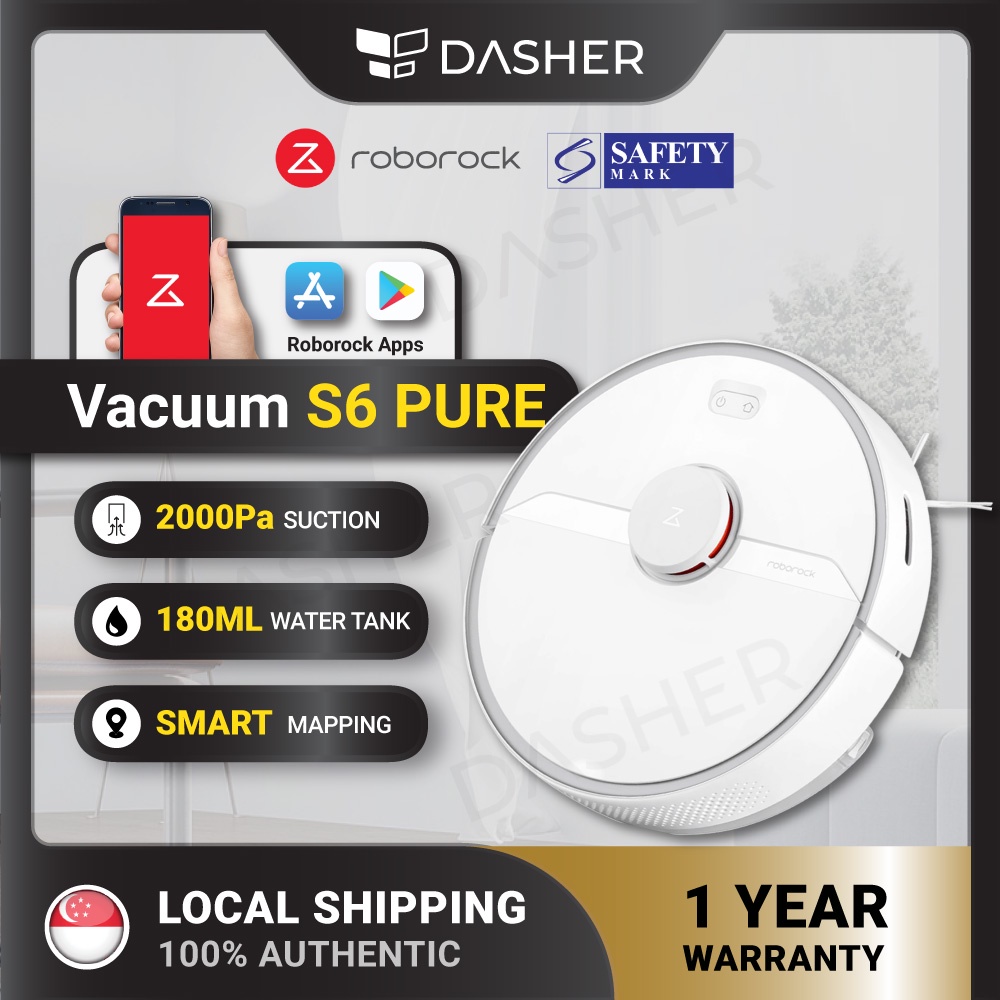 S6 Pure Roborock Vacuum Cleaner S6 GLOBAL VERSION] Roborock Robot Vacuum  Cleaner S6 PURE WHITE With