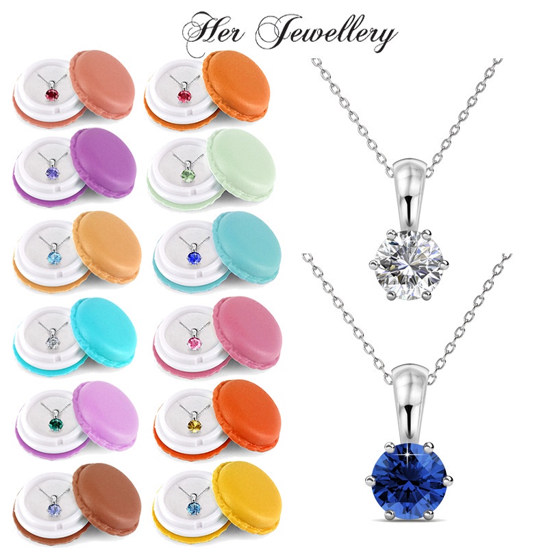 Birth Stone Pendant (White Gold) - Made with Premium grade crystals from Austria