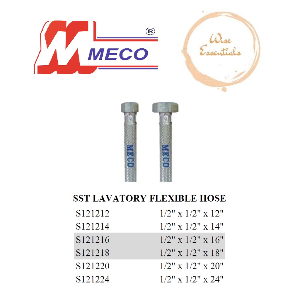 MECO SST Lavatory Flexible Hose Shopee Singapore