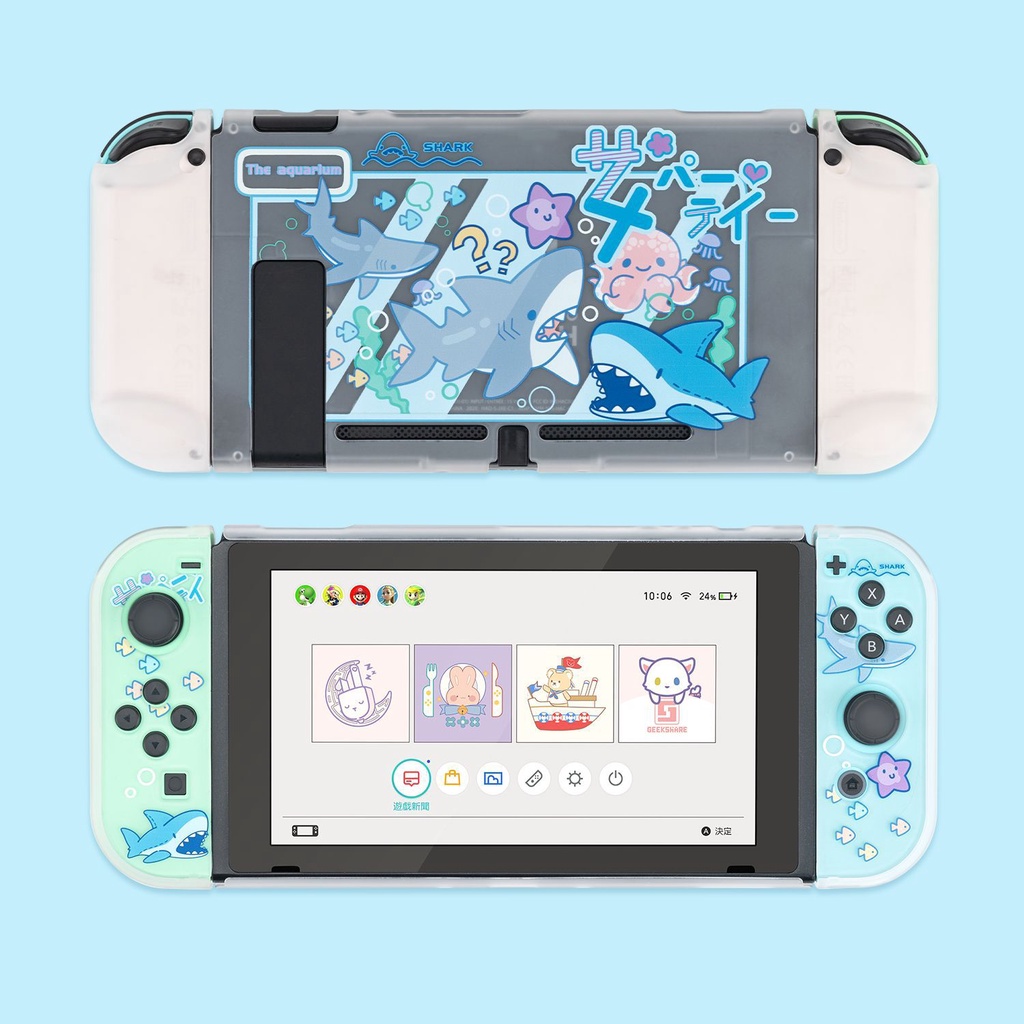 Nintendo Switch PS3 & shark GeekShare Nintendo Switch OLED Case Shark Party Hard Shell