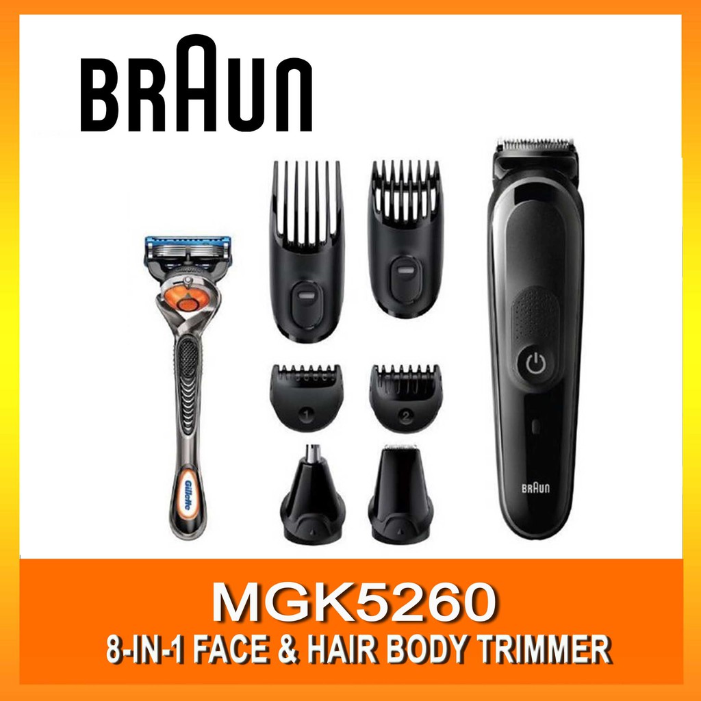 BRAUN MGK5260 All in One (8-in-1) Face and Body Hair Trimmer | Shopee  Singapore | Haarentferner