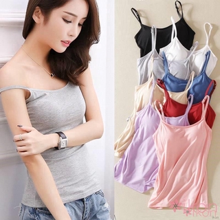 Woman Padded Camisoles Built in Shelf Spaghetti Strap Tank Top Casual  Sleeveless Underwear Comfortable Sleepwear With Pads 